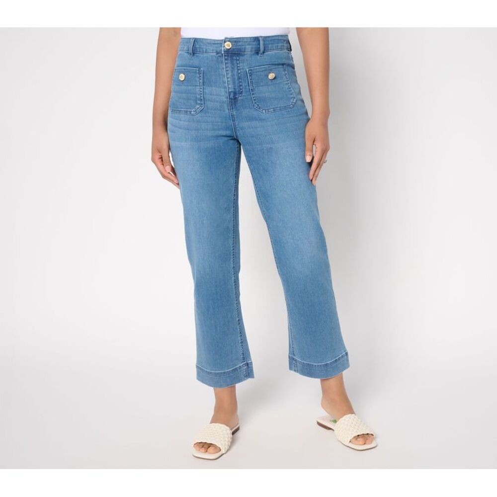 Joan Rivers Classics Collection Women's Pants Sz 12 Luxe Vintaged Blue A689368